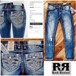 Buckle NWT ROCK REVIVAL Vien Mid Rise Ankle Skinny Jeans Size 27